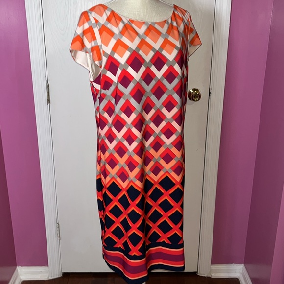 Eliza J NWOT! Geometric Sheath Dress - Picture 3 of 11